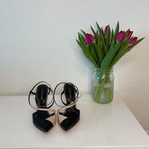 Sergio Rossi black & beige heels